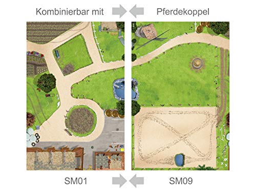Stikkipix Bauernhof/Reiterhof Spielmatte (ähnlich Spielteppich) | SM01 | Hochwertige Spiel-Matte für das Kinder-Zimmer | ideales Zubehör für Schleich, Playmobil, Papo, Bullyland | 150 x 100 cm – Bild 8
