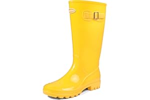 DKSUKO Women's Tall Rain Boots Garden Boots Waterproof Wellington Rubber Boots