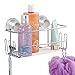 MetroDecor mDesign Turn-N-Lock Suction Bathroom Shower Basket for Shampoo, Conditioner, Soap - Small, Silver