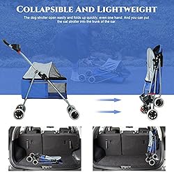 Pet Stroller 4 Wheels Posh Folding Waterproof