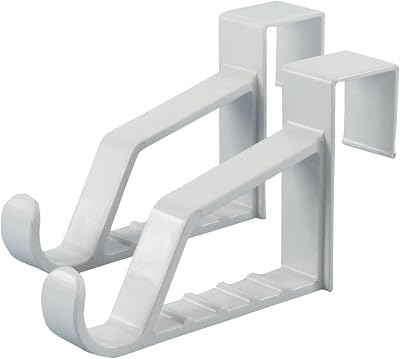 HANGERWORLD 2 White Plastic 17.5cm Over Door Hooks - Space Saving