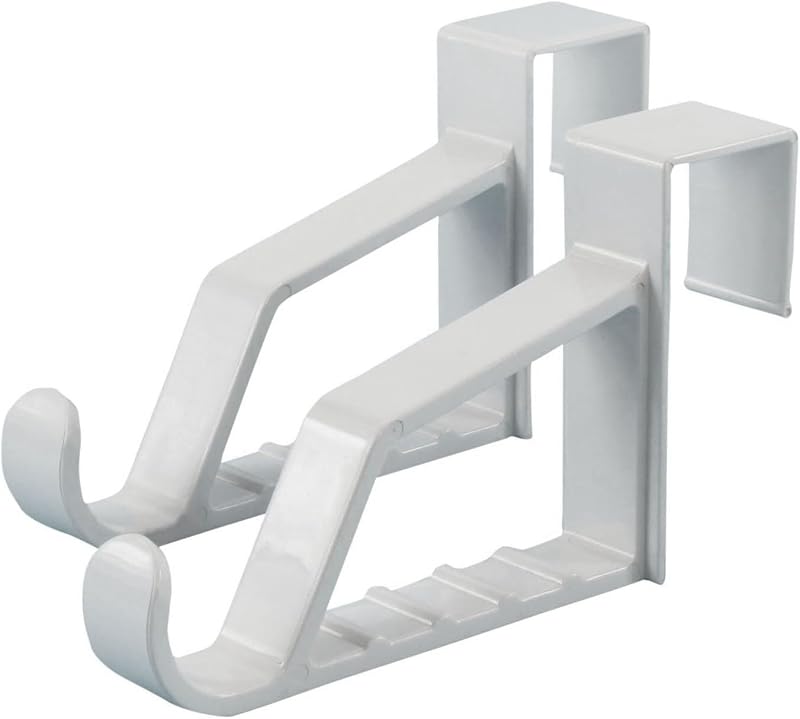 HANGERWORLD 2 White Plastic 17.5cm Over Door Hooks - Space Saving