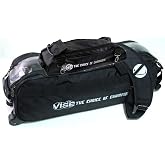 Vise Clear Top 3 Ball Tote Roller Bowling Bag with Shoe Bag- Black