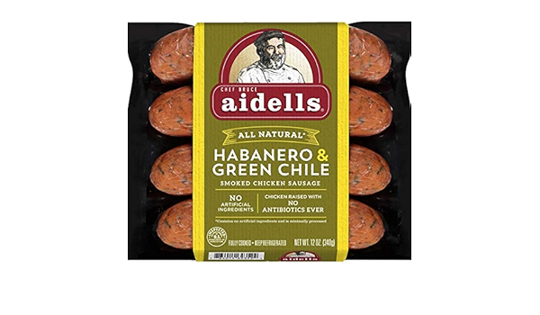 Aidells Habanero Green Chile Chicken Sausage 12 Oz 4 Pack Amazon Com Grocery Gourmet Food