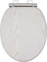 AQUALONA Luxury Oak Effect Toilet Seat Soft Close MDF Moulded Wood