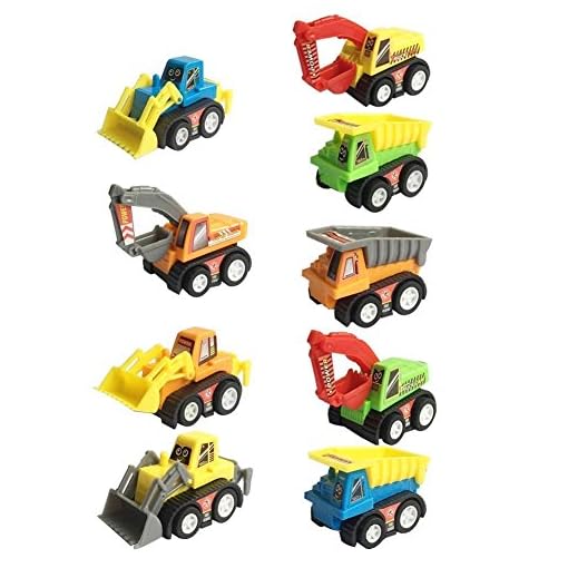 Fajiabao Construction Vehicles Pull Back Toy Cars Bulldoze Excavator Dump Truck Model Kit for Children Toddlers Kids Mini Engineering Toys Party Favors Decorations 9 Packs