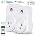 WiFi Smart Plugs, Esolom Wireless Outlet Timer Socket Compatible with Alexa and Google Assistant, App Controlled Appliances from Anywhere by Smartphone - NO Hub Required (2 Packs)