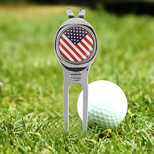 CHIVENIDO Premium USA Flag Metal Golf Divot Repair Tool and Magnetic Ball Marker (1) - Thumbnail 5
