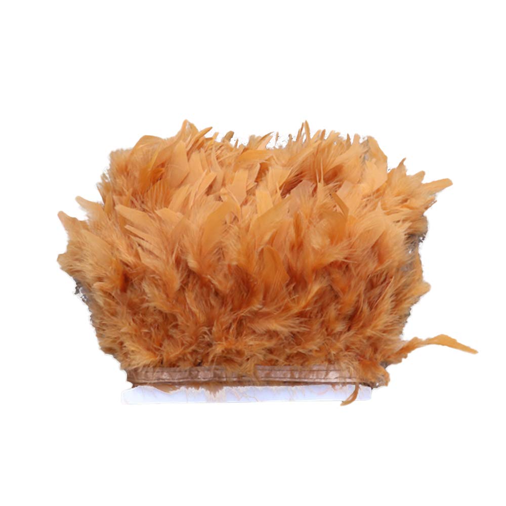 Selene 43 Colours 2 Meters Quality Natural Feather Trimming Fringe for Millinery Craft Dress Making (#39-Paprika)