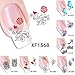 JIEPING 1 Sheet 3D Flower Nail Art Sticker Water Transfer Sticker 3D DIY Nail Decoration Nail Art Decal Sticker Love Heart XF1569