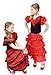 La Senorita Spanish Flamenco Dress Princess Costume - Girls / Kids - Red / Black (Size 8 - 6-7 Years, red Black)
