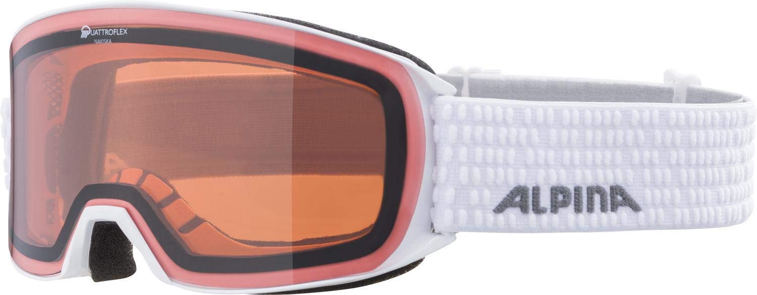 ALPINA Unisex - Adult, NAKISKA QH ski goggles, white, One Size