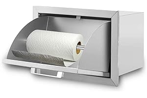Atatod Outdoor Kitchen Paper Towel Holder Drawers,17" W x 11.25" H x 8.75" D Stainless Steel BBQ Drawer Works with Your Grilling or Prep Zones for Easy & Quick Clean up