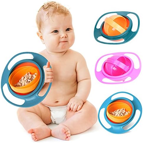 HomeFast Non Spill Feeding Toddler Gyro Bowl 360 Rotate Dishes For Baby Food