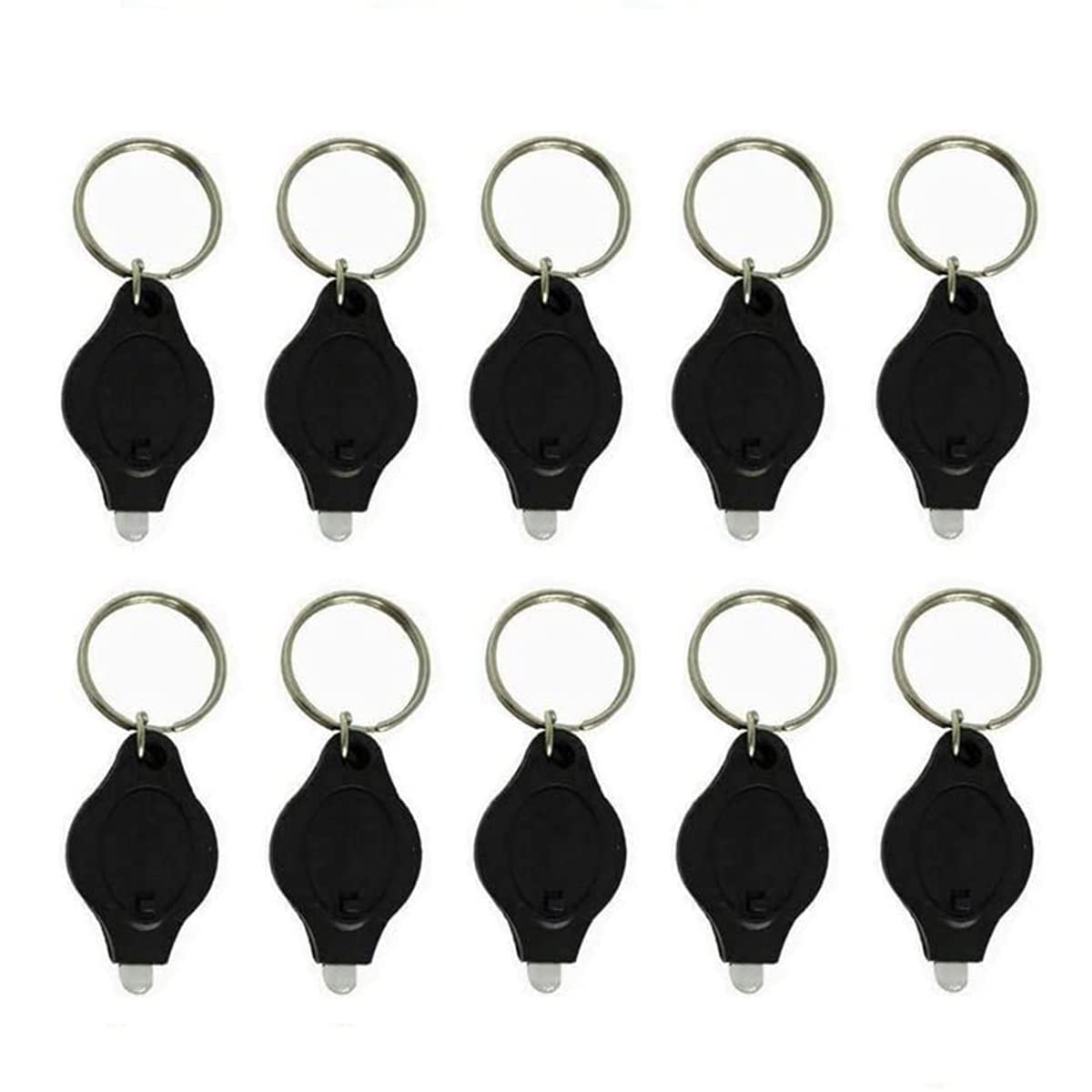 MACHSWON 10PCS Mini Keychain Torches Flashlight UV Money Checker Key-Chain LED Money Detector Light Key Ring Light Torch Black
