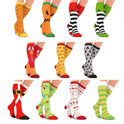 image for Go2Socks GO2 Holiday Compression Socks for Women Men Nurses Runners 15