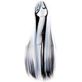MapofBeauty 40" 100cm Anime Costume Long Straight Cosplay Wig Party Wig (White/Blue/Black)