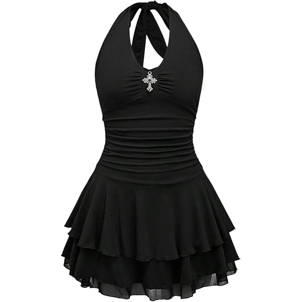 Vntage Y2K Crochet Halter Mn Dress - Etsy