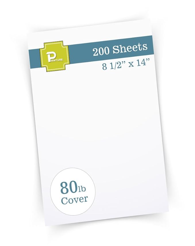 Printure Pure White Legal Size Cardstock (8 1/2" X 14