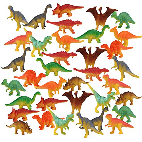 STEAM Life 46 Piece Mini Dinosaur Toy Set Dinosaur Toys for 3 4 5 6