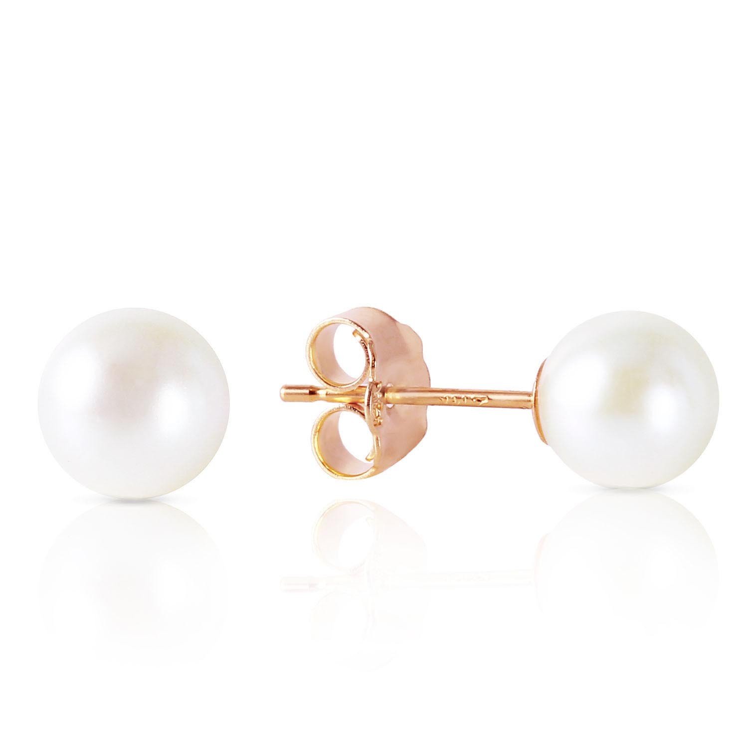 Crystalline Azuria Women Girls 18ct Rose Gold Plated White Simulated Pearls Stud Earrings
