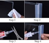 Mintice Bath Door Seal Strip Curved F Shape 6mm 78" Glass Bottom Weather Seal view 6