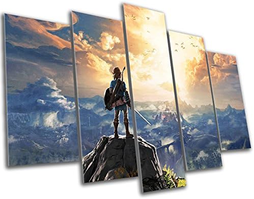 Legend Of Zelda Gaming Canvas Print - 5 Panel Canvas - Multi Panel Wall Art - Ready To Hang