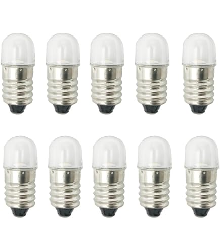 SQXBK 20-Pack E10 2.5V 0.3A Warm White Mini Screw Base Bulbs – Perfect For Science Experiments, Circuit Testing, Flashlights, And Instrument Panels