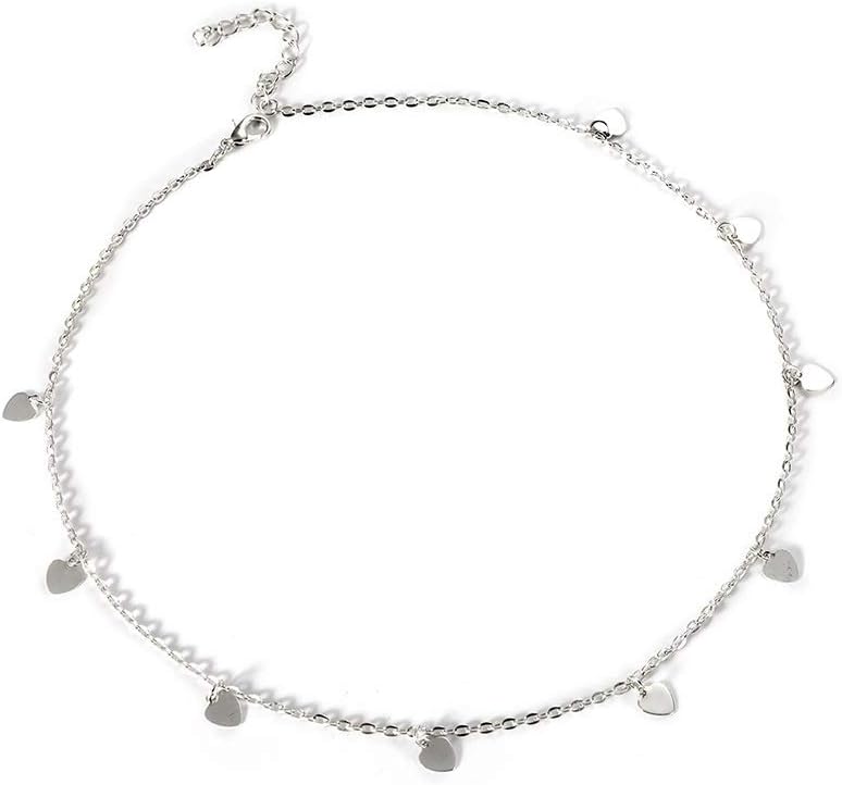doublelovely Boho Chocker Chain Tassel Star Choker Necklace for Women Necklaces & Pendants Collar Silver1 onesize