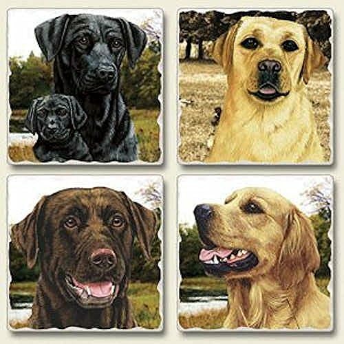 Square assorted coasters Big Dogs ~ 4 Tile Drink Coasters ~ code 038