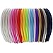 QingHan 20pcs 7mm Baby Girl Plastic Satin Covered Headbands For Kids Baby Girls Teens