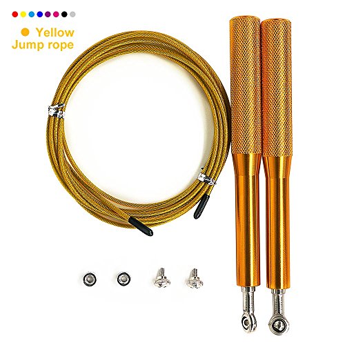IYOUBOL Jump Rope,High speed skipping rope for High Speed Skipping Exerciser Jumping Workout and Home Premium Quality 3 meters colorful jump rope. (yellow)