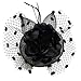 Coolwife Womens Fascinator Veil Flower Cocktail Tea Party Headwear (Black)