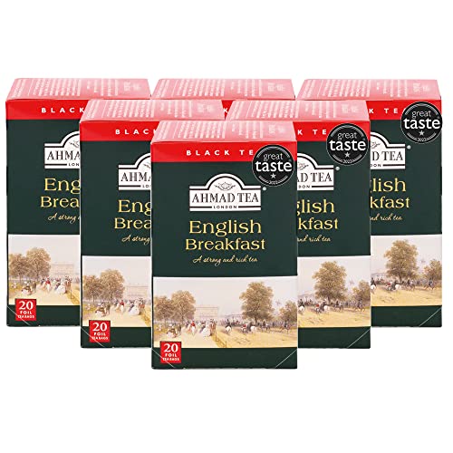 Ahmad Tea Black Tea, English Breakfast Teabags, 20 ct (Pack of 6
