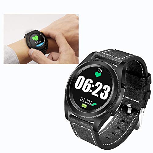 DTNO.I Smart Watch GPS Smart Watch Sports Smart Watch Wearable Devices Multifunction Bracelet Compatible with Android iOS (leather)