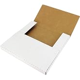 (10) White Vinyl Record LP Shipping Mailer Boxes - Holds 1 to 3 12" Records - Adjustable Height - STRONG 32 ECT Cardboard #12BC01VDWH
