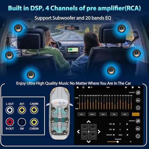 Alondy 2 Din Car Radio with 6.8 Inch Touch Screen Compatible with Wireless Apple CarPlay/Android Auto Bluetooth Rear View Camera AM/FM RDS Radio Type-C USB Quick Charge 2.1A