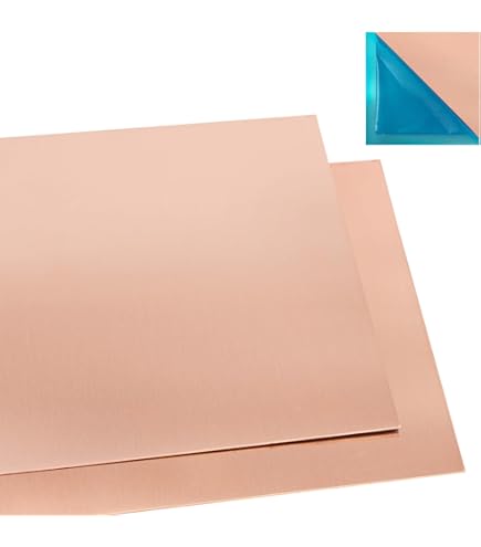 Feuilles Cuivre Pur 99.9% 50x200x0.8mm Lot 2 - Plaque Cuivre Bricolage Bijoux Électronique