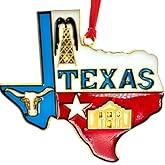 Texas Ornament Christmas Tree Decoration Lone Star Alamo Souvenir Gift