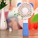 Security Portable Mini Fan Personal Necklace Fan Handheld Air Fan for Travel, Home and Office, USB Rechargeable, 4 Blades, 1 Switch, 2 Speeds Adjustable (Blue)