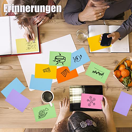 Koogel 640 Stück Blanko Karteikarten, Lernkarten Moderationskarten 8 Farben farbig sortiert Rechteckig 12,5 x 7,5 cm für Spielkarte Büro Schule Präsentation Vortrag