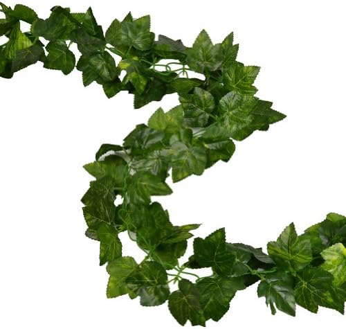 RURALITY 8 Ft Artificial Silk English Ivy Wedding Garland ,Grape Leaves,Pack of 10