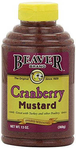 Beaver Brand Cranberry Mustard, 13-Ounce Squeezable Bottles (Pack of 6)