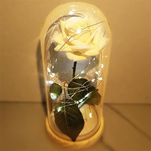 uniqicon Galaxy Artificial Flower Rose Beauty and The Beast Rose, Eternal Rose Present, Rose Dome, Rose Romantic Gift for Her Women Wife Grandma Nan Girlfriend Sister Daughter Mother's Day