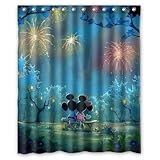 ARTSWOW Custom Waterproof Polyester Fabric Disney Cartoon Mickey Mouse Art Shower Curtain Standard Size 60x72