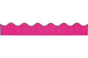 PACON Bordette Scalloped Decorative Border P37344, 2-1/4" x 50', Magenta, 1 Roll