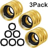 Tatuo 3 Pack 3/4 Inch Garden Hose Double Female Swivel Quick Connector Adapter with Extra 6 Pack Washer for Standard Garden Hose