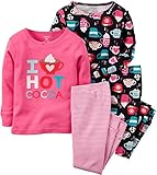 Carters Baby Girls 4-Piece Snug Fit Cotton PJs I Love Hot Cocoa