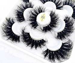 HBZGTLAD new 5 Pairs 25 mm 3d Mink Lashes Bulk Faux