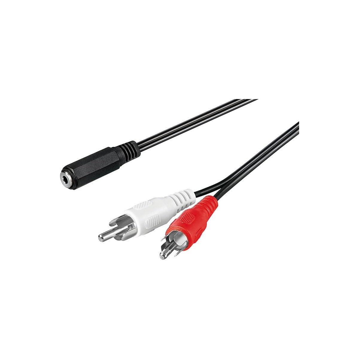 Goobay 50442 Audio Cable Adapter, 3.5 mm Female to RCA Male, Black, 1.4 m Cable Length — image 1